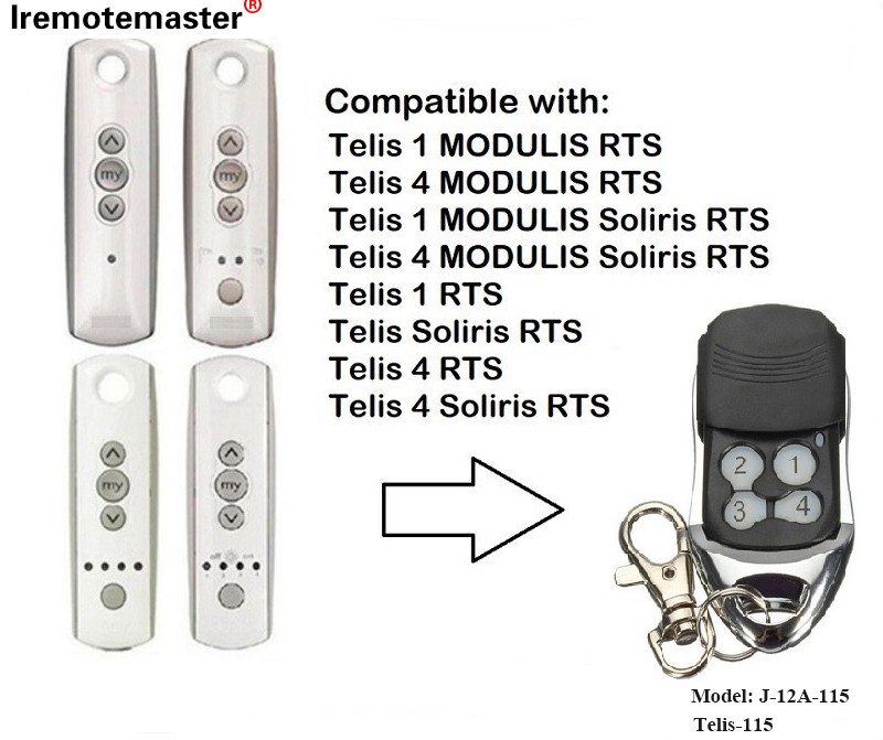 Për Telis 1 RTS Telis Soliris RTS 4 RTS Telekomanda e dyerve të garazhit 433,42 MHz